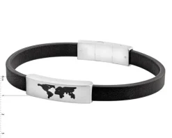 Bransoletka ze stali szlachetnej z masą perłową - serce