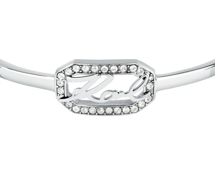 Bransoletka ze stali szlachetnej z cyrkoniami - Karl Lagerfeld