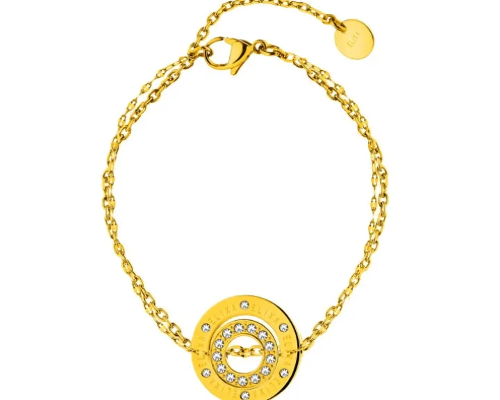 Bransoletka ze stali szlachetnej z kryształami