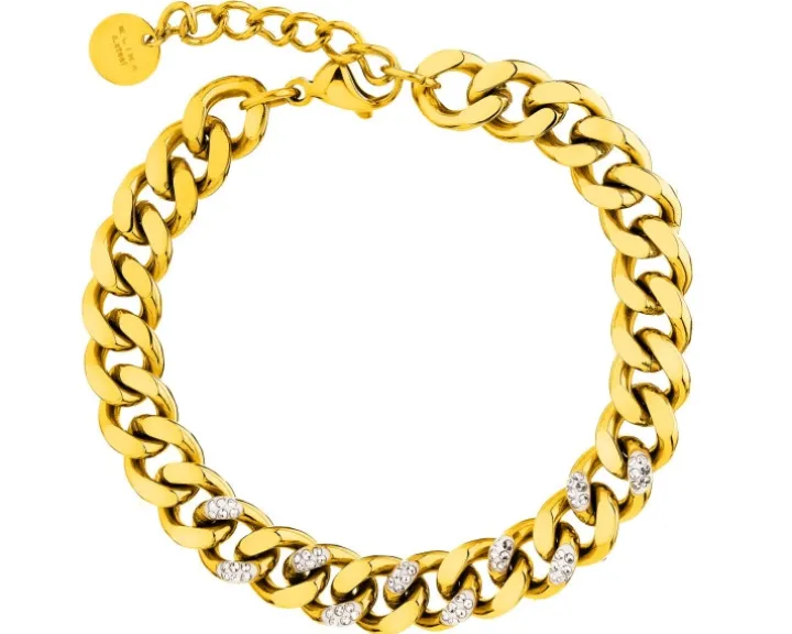 Bransoletka ze stali szlachetnej z kryształami