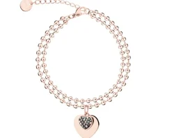 Bransoletka ze stali szlachetnej z markasytami - serce