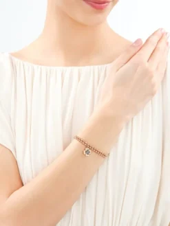 Bransoletka ze stali szlachetnej z markasytami - koniczyna