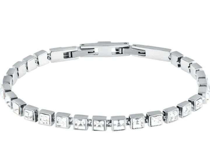 Bransoletka ze stali szlachetnej z cyrkoniami - Karl Lagerfeld