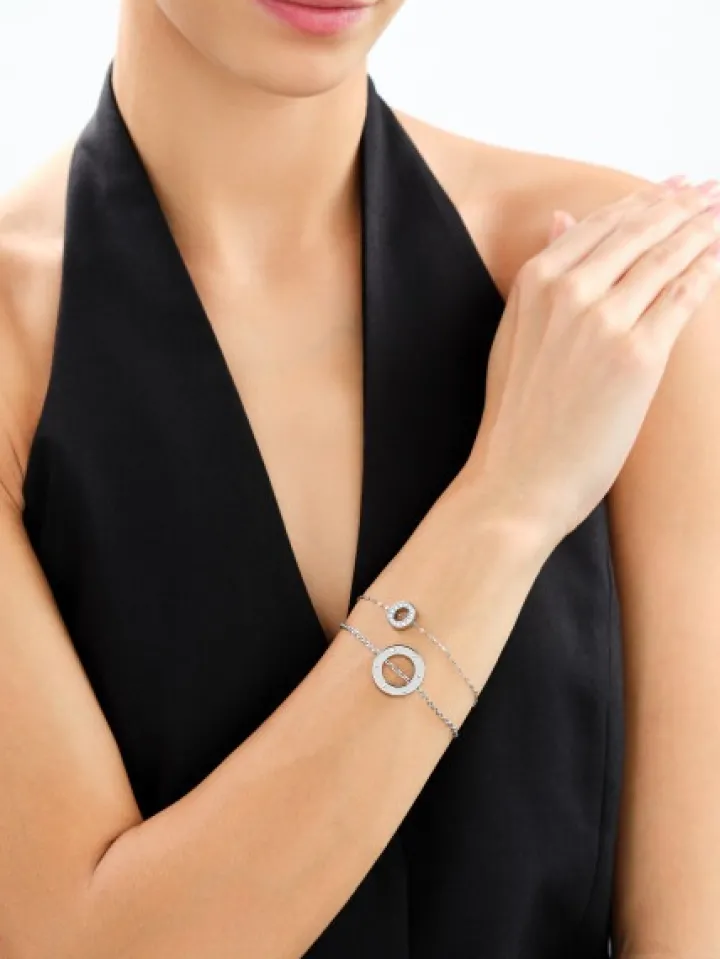 Bransoletka ze stali szlachetnej z kryształami