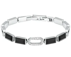 Bransoletka ze stali szlachetnej z cyrkoniami - Karl Lagerfeld
