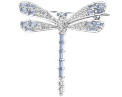 Broszka srebrna z cyrkoniami - ważka