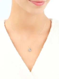 Cudowny Medalik - złota zawieszka i łańcuszek - komplet