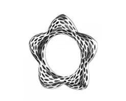 Grzechotka srebrna z kryształami i bursztynem