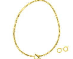 Kolczyki i naszyjnik ze stali szlachetnej - komplet - koła