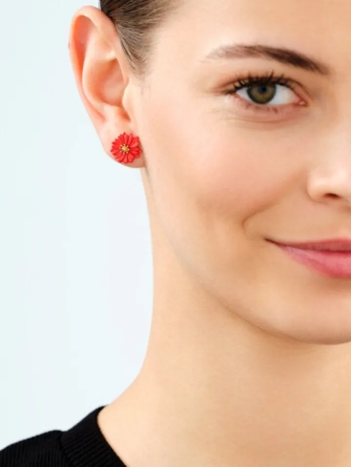 Kolczyki pozłacane - kwiaty