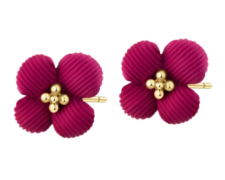 Kolczyki pozłacane - kwiaty