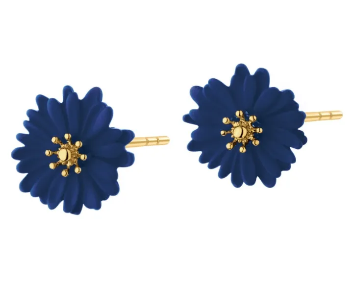 Kolczyki pozłacane - kwiaty