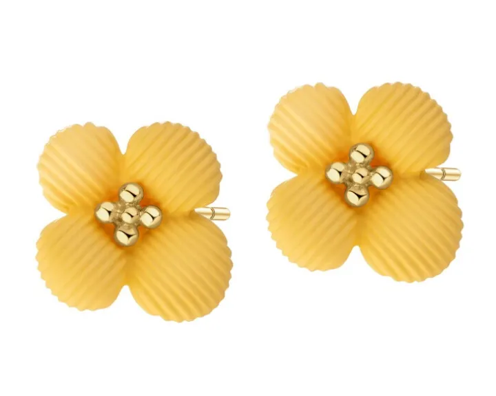 Kolczyki pozłacane - kwiaty