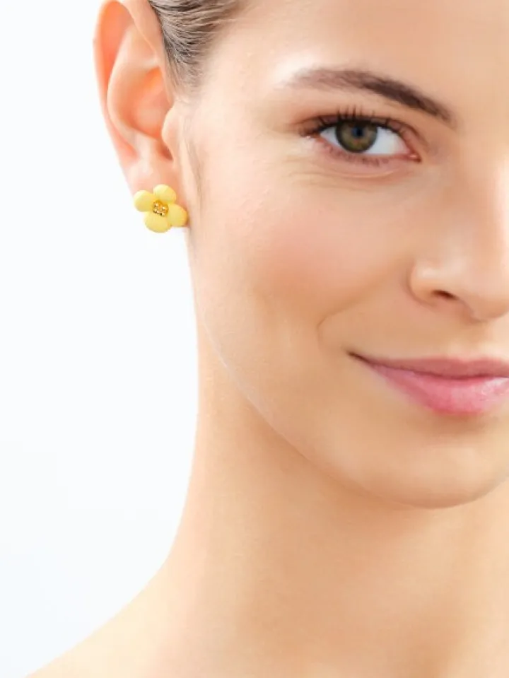 Kolczyki pozłacane - kwiaty