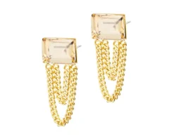 Kolczyki pozłacane ze szklanymi detalami