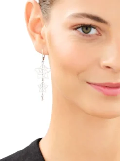 Kolczyki srebrne - gwiazdy, kulki