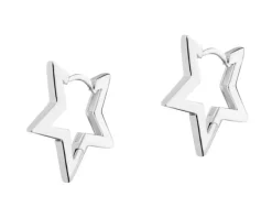 Kolczyki srebrne - gwiazdy