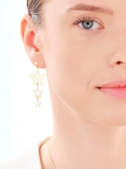 Kolczyki srebrne - gwiazdy