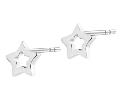 Kolczyki srebrne - gwiazdy