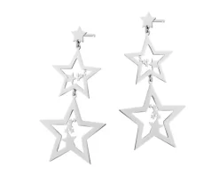 Kolczyki srebrne - gwiazdy