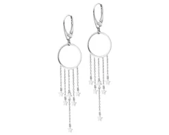 Kolczyki srebrne - koła, gwiazdy