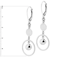 Kolczyki srebrne - koła, kulki