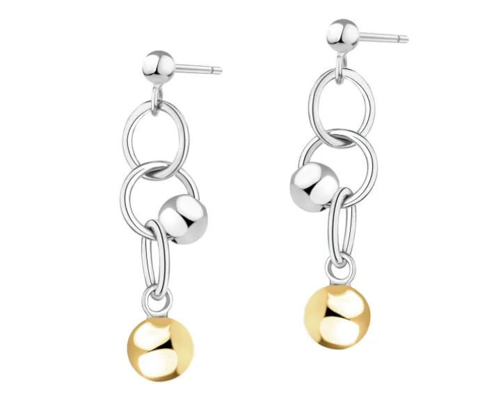 Kolczyki srebrne - koła, kulki