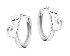 Kolczyki srebrne - koty