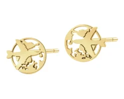 Kolczyki srebrne - samoloty, kula ziemska