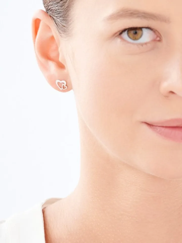 Kolczyki srebrne - serca