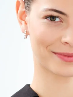 Kolczyki srebrne - serca, koła