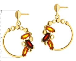 Kolczyki srebrne z bursztynem