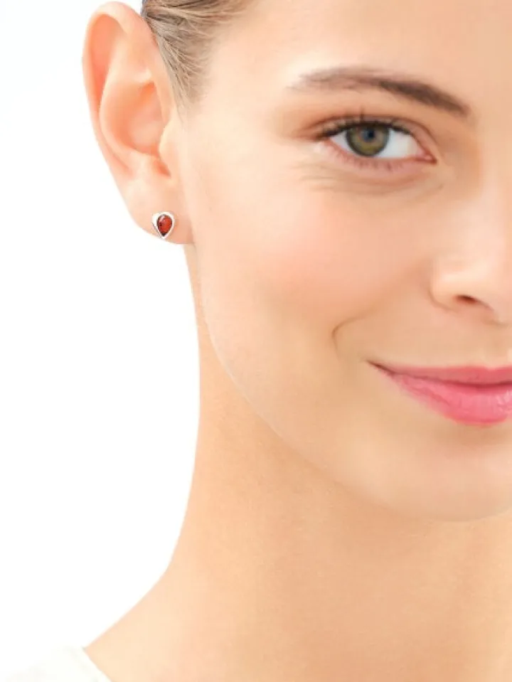 Kolczyki srebrne z bursztynem