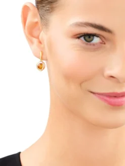 Kolczyki srebrne z bursztynem