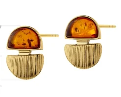 Kolczyki srebrne z bursztynem