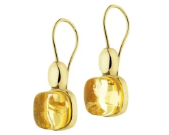 Kolczyki srebrne z bursztynem - kwadraty