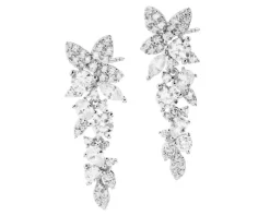 Kolczyki srebrne z cyrkoniami - kwiaty