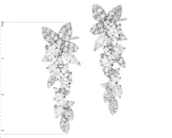 Kolczyki srebrne z cyrkoniami - kwiaty