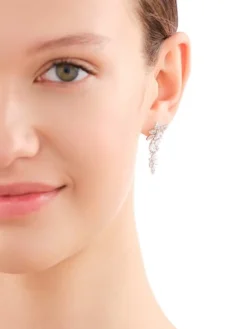 Kolczyki srebrne z cyrkoniami - kwiaty