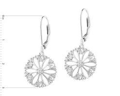 Kolczyki srebrne z cyrkoniami - rozety