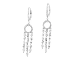 Kolczyki srebrne z cyrkoniami - kwiaty