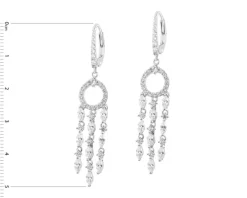 Kolczyki srebrne z cyrkoniami - kwiaty