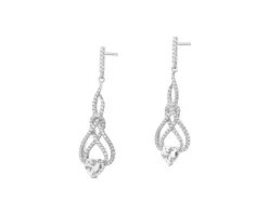 Kolczyki srebrne z cyrkoniami - serce