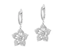 Kolczyki srebrne z cyrkoniami - kwiaty