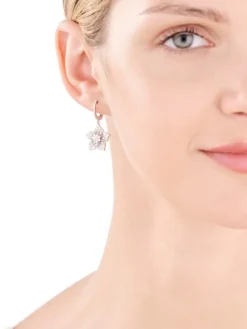 Kolczyki srebrne z cyrkoniami - kwiaty