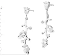 Kolczyki srebrne z cyrkoniami - liście