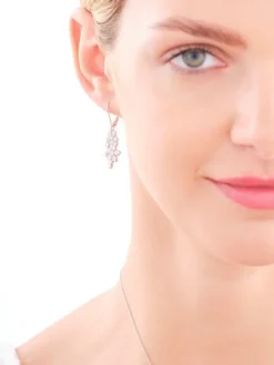 Kolczyki srebrne z cyrkoniami - kwiaty