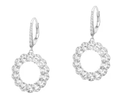 Kolczyki srebrne z cyrkoniami - liście