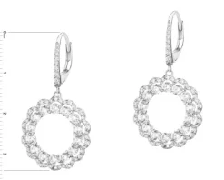 Kolczyki srebrne z cyrkoniami - liście