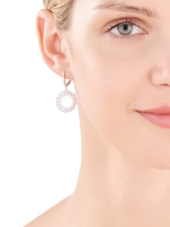 Kolczyki srebrne z cyrkoniami - liście